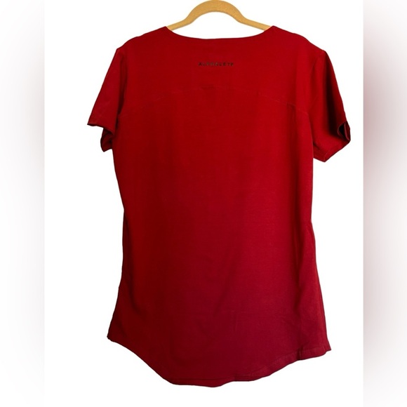 Alphalete cotton Blend Oversized tee Ruby Red burgundy Curved Hem Size M NEW - Picture 4 of 9